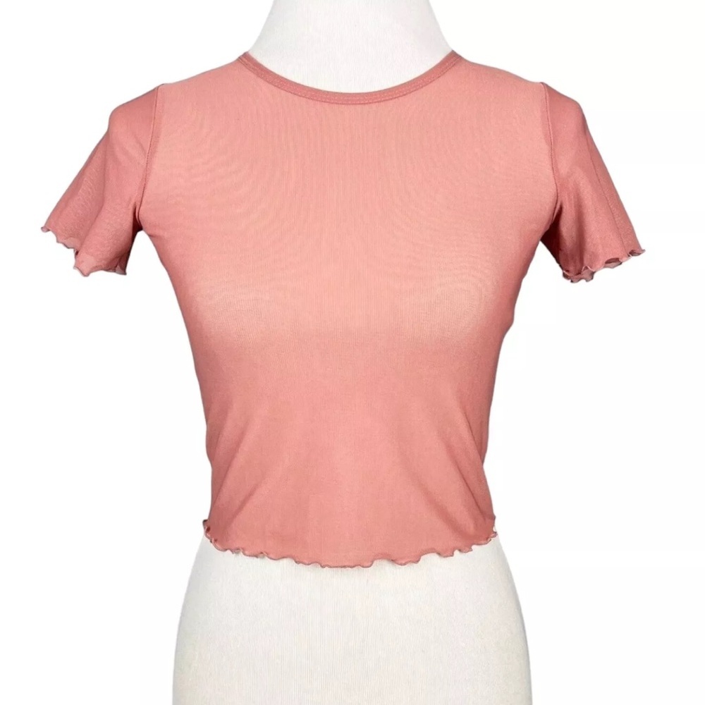 Vintage Y2K Mesh Sheer Crop Top Womens Small - Picture 1 of 7